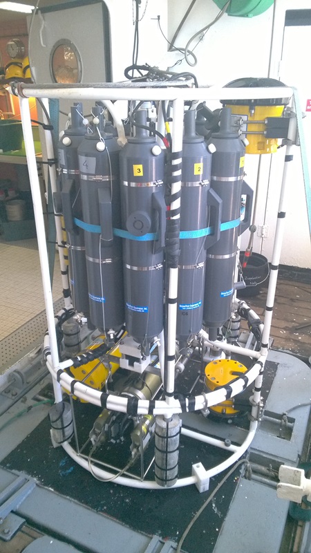 Bathysonde CTD 911+ Seabird installée sur sa rosette