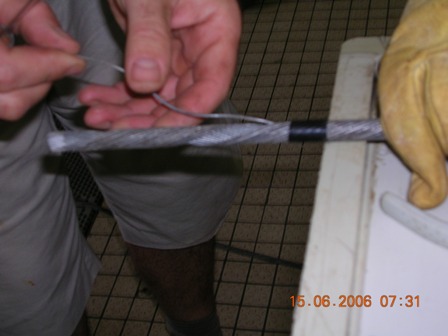 Préparation des torons du câble électro-porteur