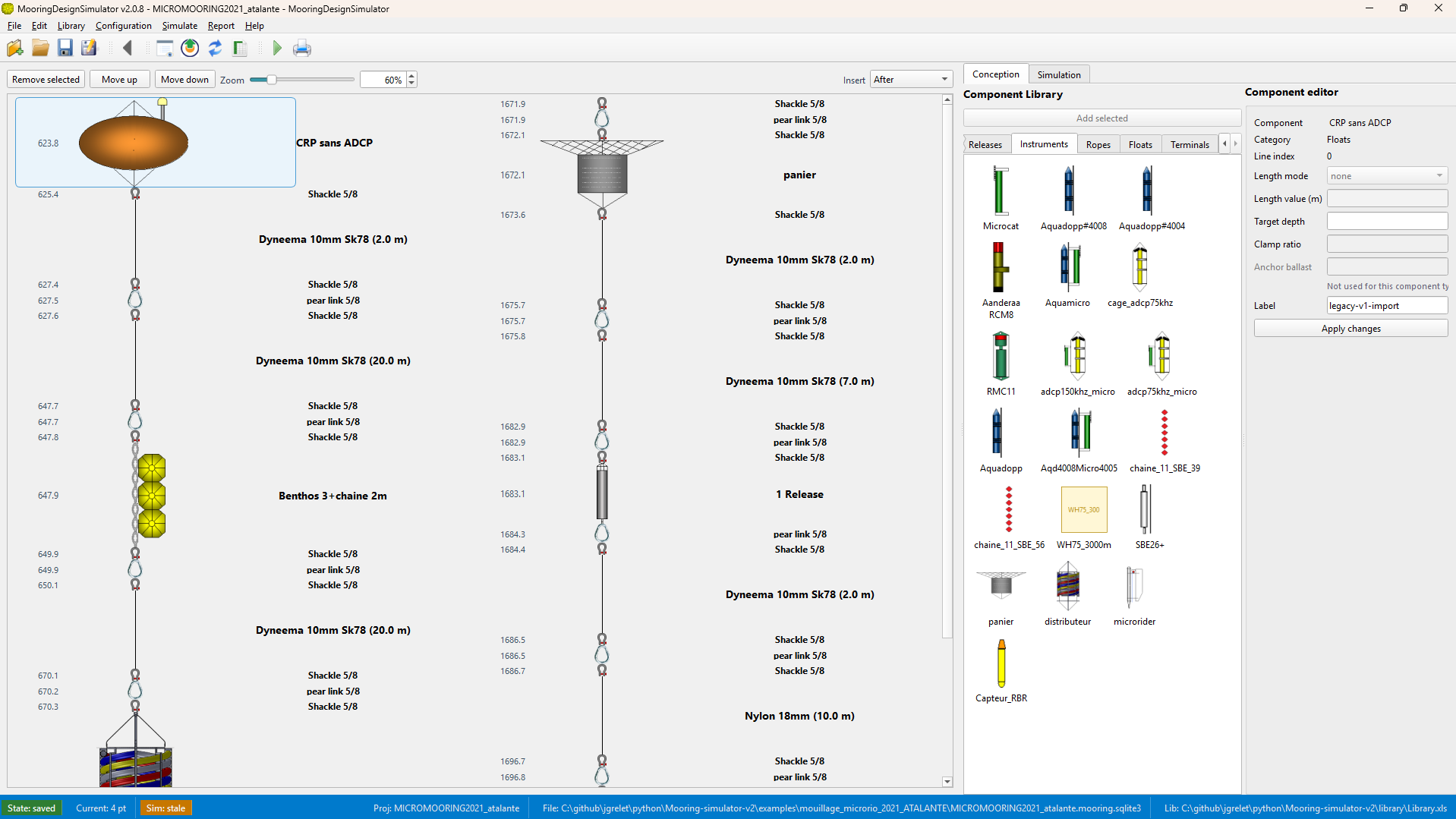 Vue principale de mooringDesignSimulator v2